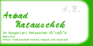 arpad matauschek business card